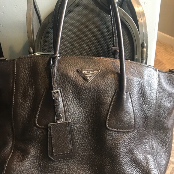 Prada Dark Brown Deer Skin Bag - Picture 1 of 8